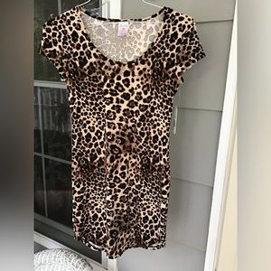 New No Boundaries girl lady Dress Size S 3/5 Juniors Brown Leopard